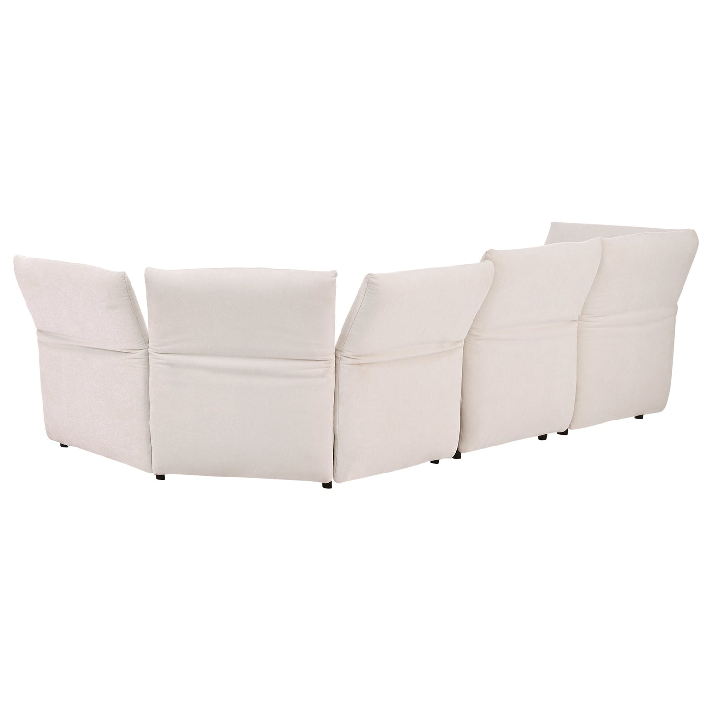 Stylish Sofa Set with Polyester Upholstery with Adjustable Back with