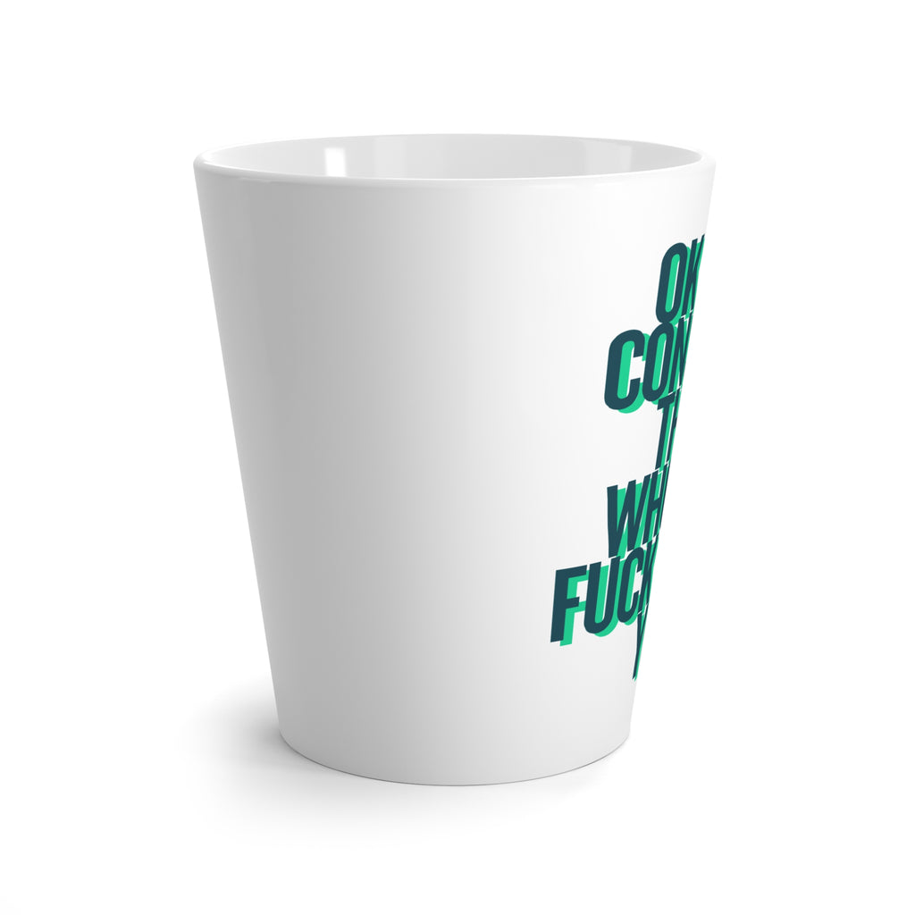 Latte Mug – 'One Coffee to Wake the F*** Up' Bold Typography Ceramic Mug