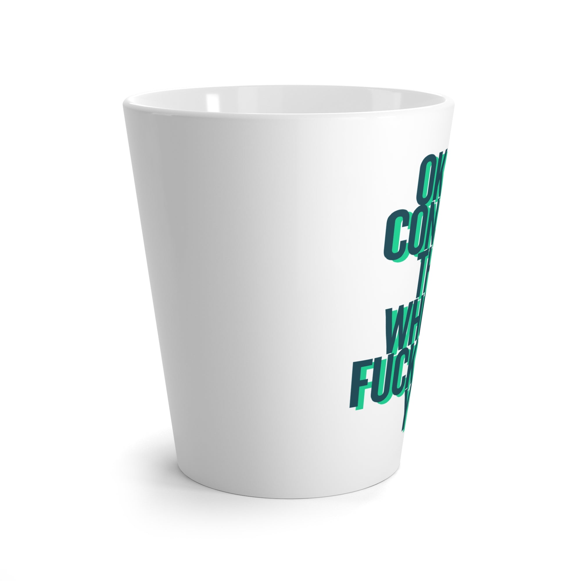 Latte Mug – 'One Coffee to Wake the F*** Up' Bold Typography Ceramic Mug