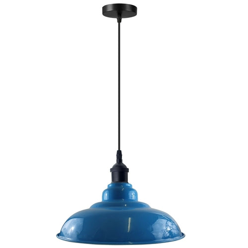 LEDSone industrial Vintage  32cm  Light Blue Pendant Retro Metal Lamp