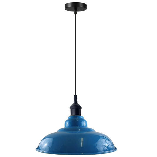 LEDSone industrial Vintage  32cm  Light Blue Pendant Retro Metal Lamp