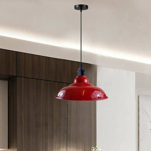 LEDSone industrial Vintage  32cm  Red Pendant Retro Metal Lamp Shade