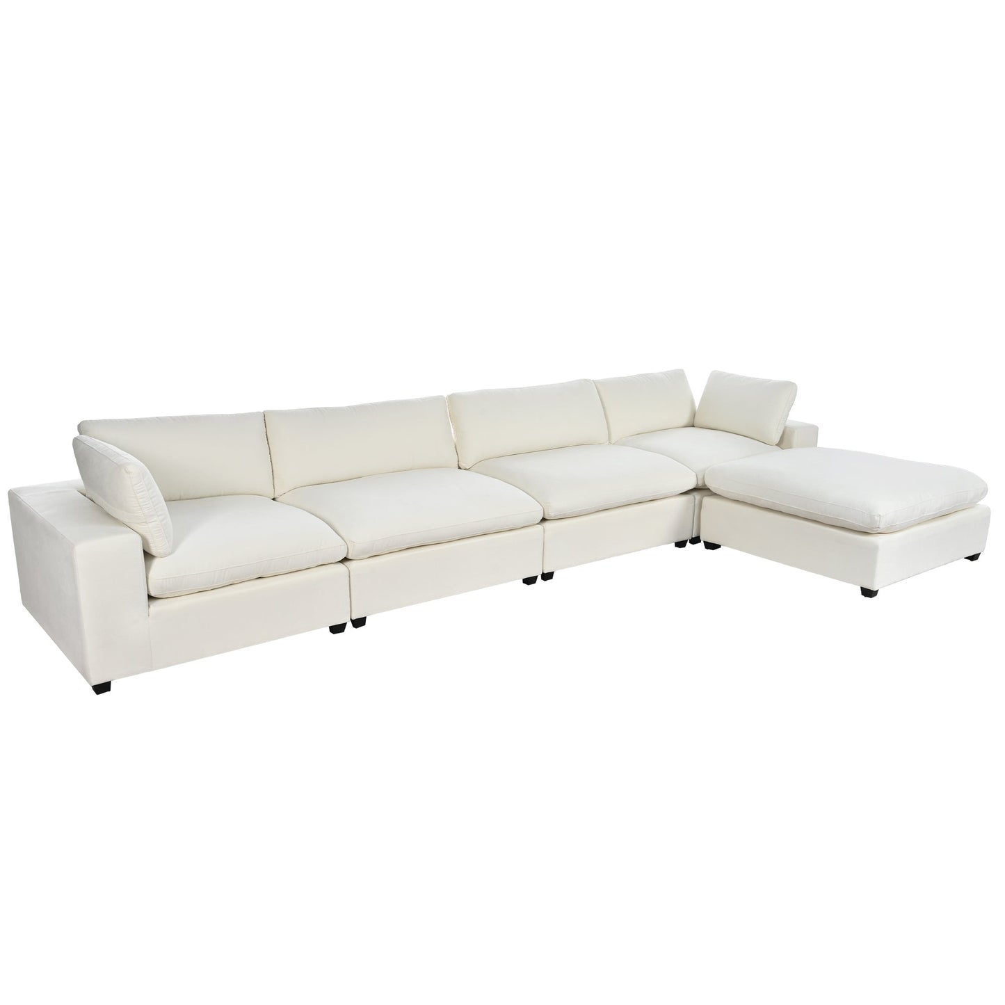 Upholstered Oversize Modular Sofa with Removable Ottoman,Sectional