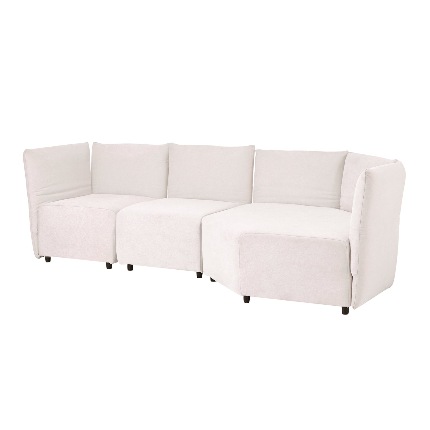 Stylish Sofa Set with Polyester Upholstery with Adjustable Back with