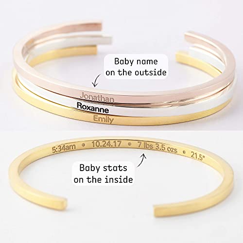 New Mom Gift, Baby Stats Bracelet, First Time Mom Bracelet