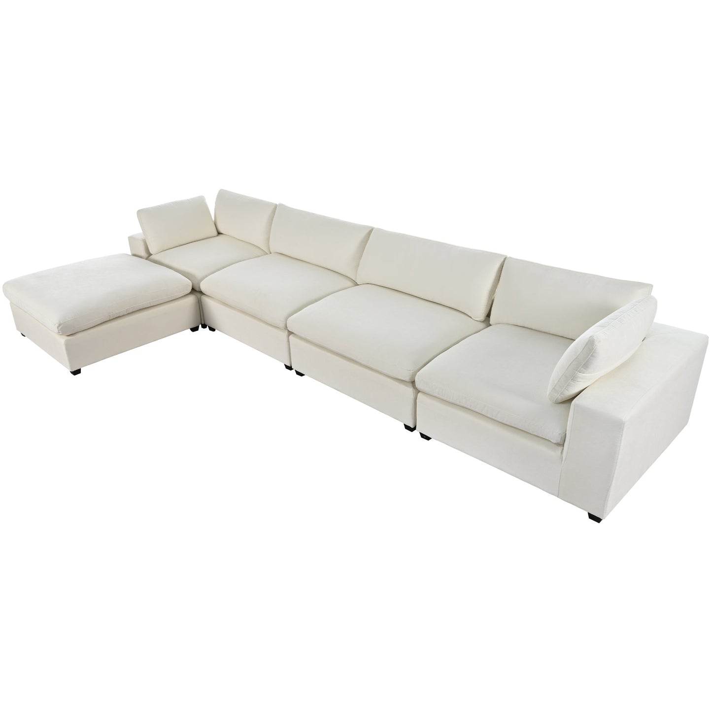 Upholstered Oversize Modular Sofa with Removable Ottoman,Sectional