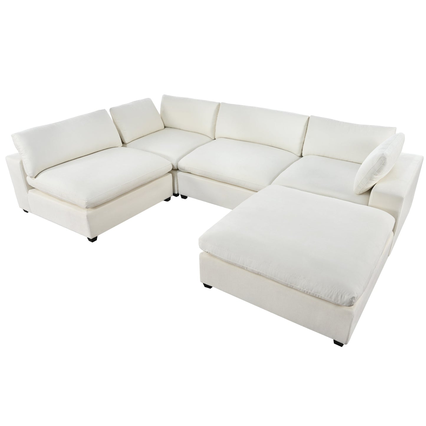 Upholstered Oversize Modular Sofa with Removable Ottoman,Sectional