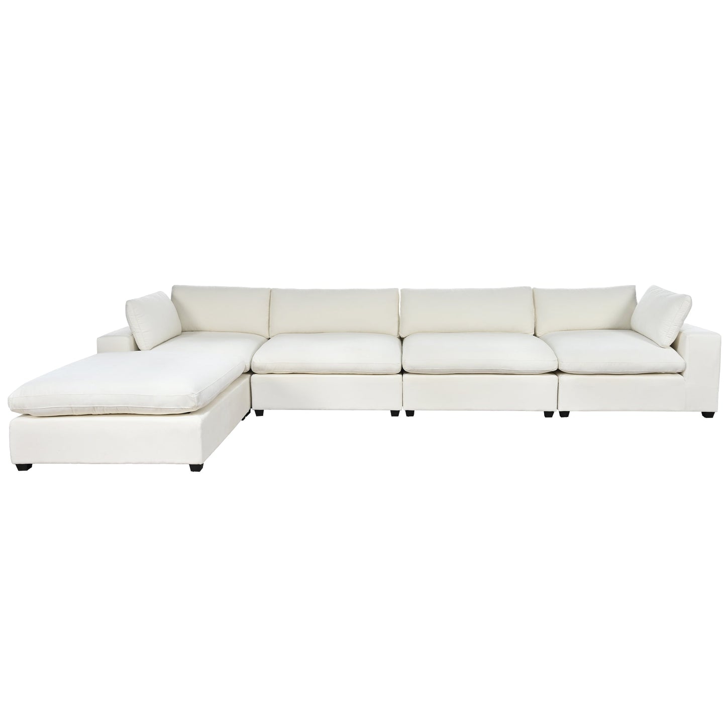 Upholstered Oversize Modular Sofa with Removable Ottoman,Sectional