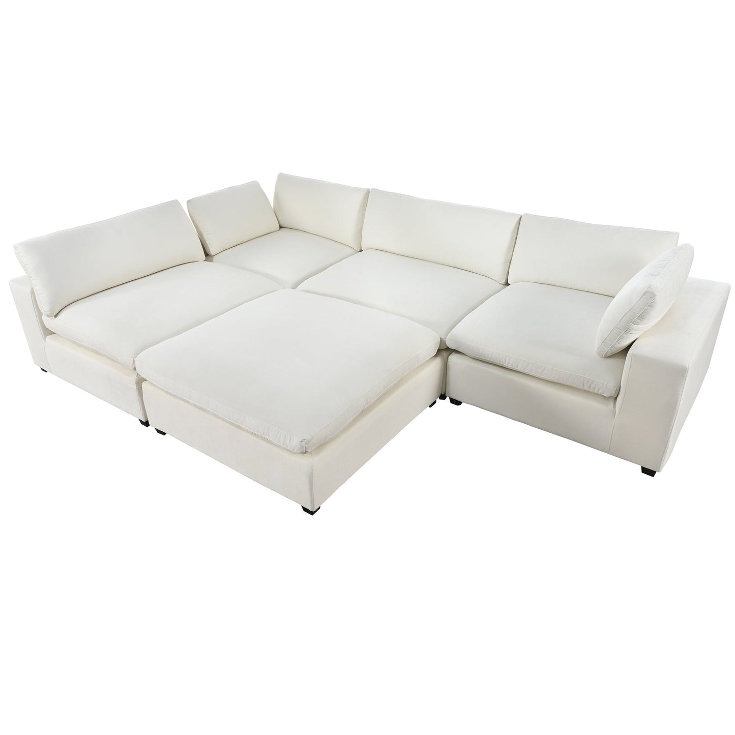 Upholstered Oversize Modular Sofa with Removable Ottoman,Sectional