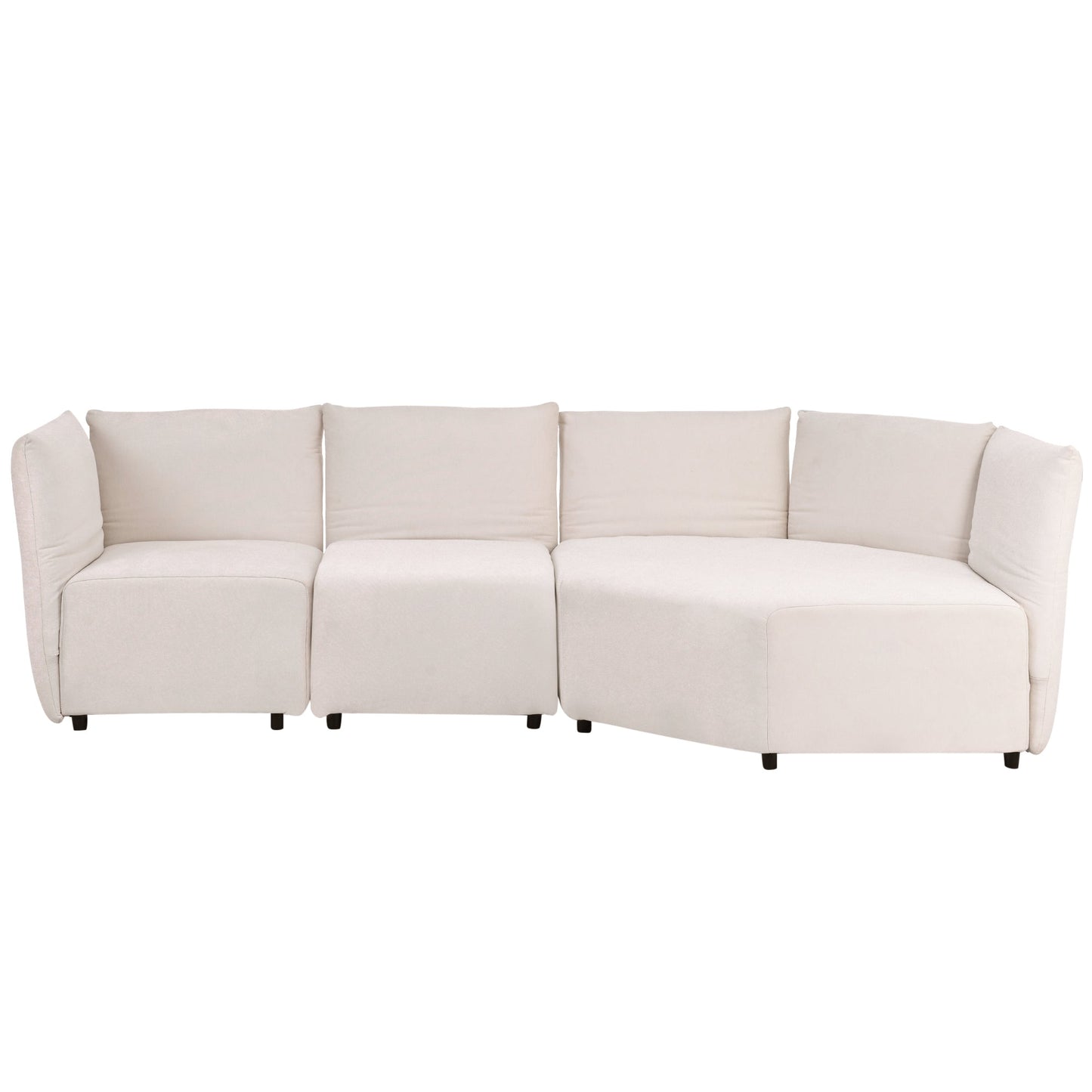 Stylish Sofa Set with Polyester Upholstery with Adjustable Back with