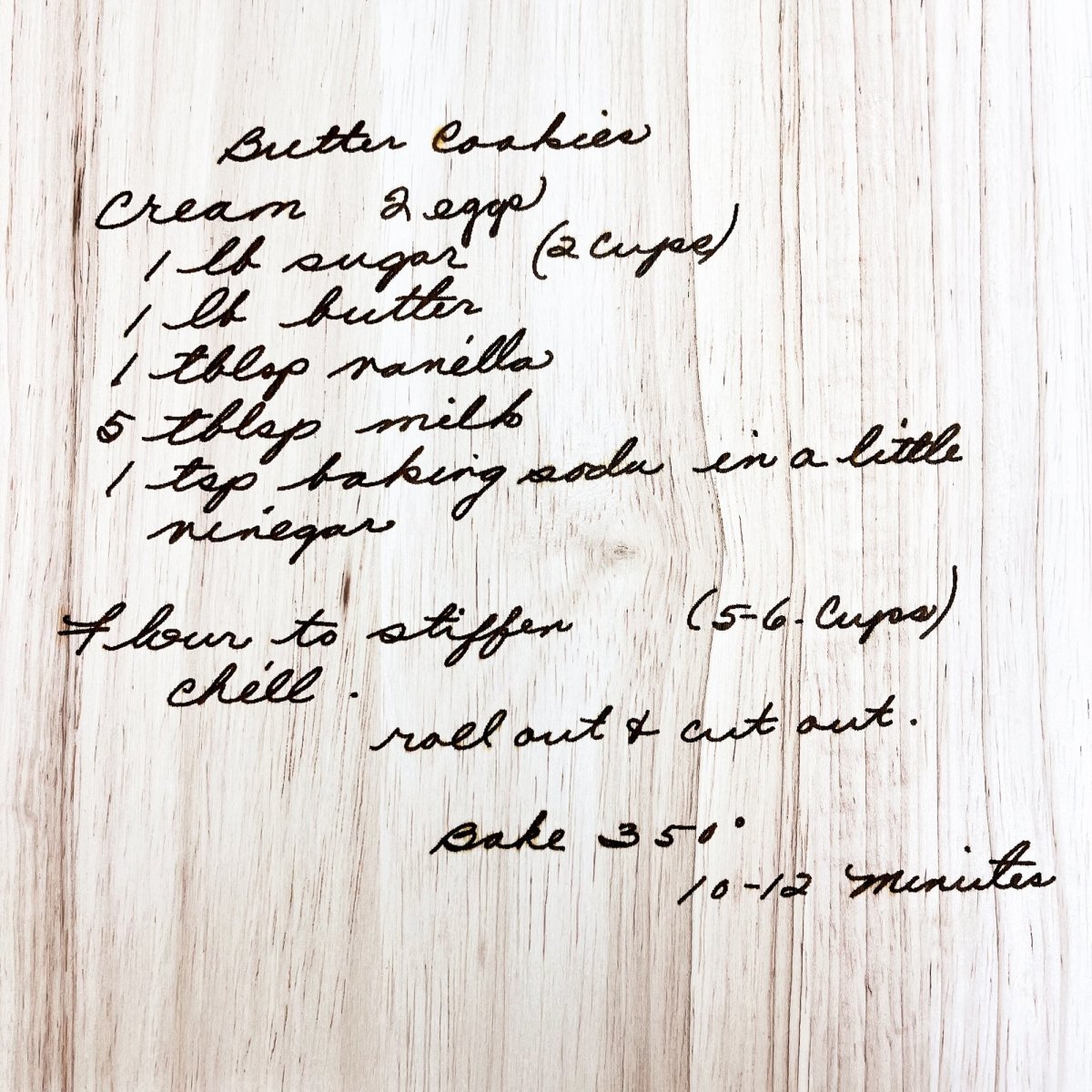 Custom Handwritten Cutting Board