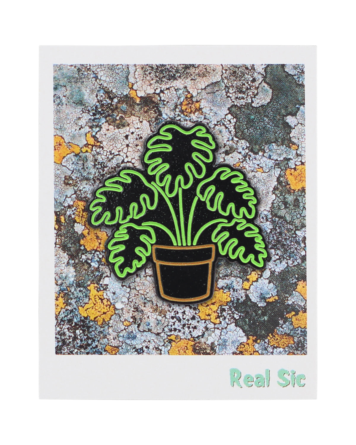 Neon Monstera – Glow-in-the-Dark Plant Enamel Pin