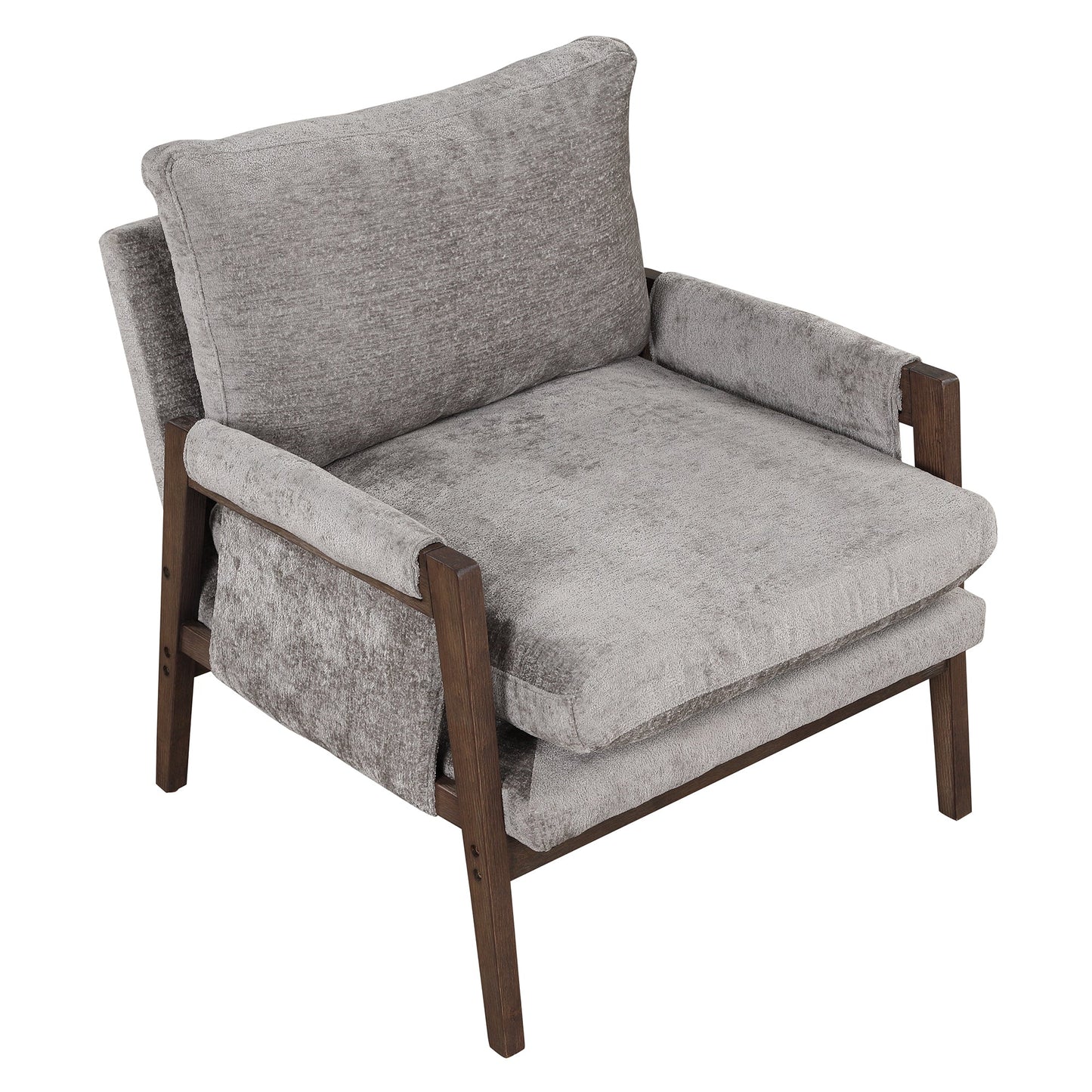 Mid-Century Modern Velvet Accent Chair,Leisure Chair with Solid Wood