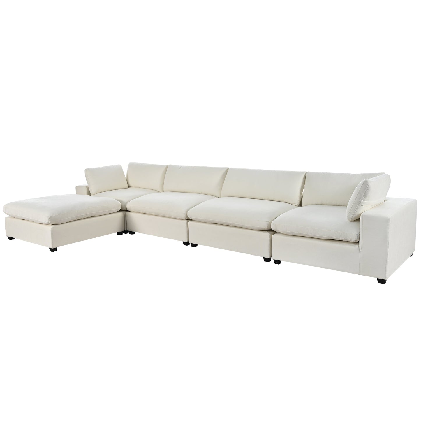 Upholstered Oversize Modular Sofa with Removable Ottoman,Sectional