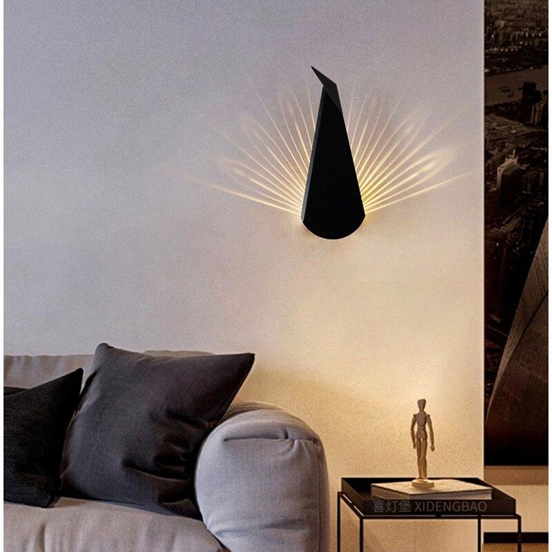 Bedside light wall lamp modern Simplicity peacock Lamps bedroom living