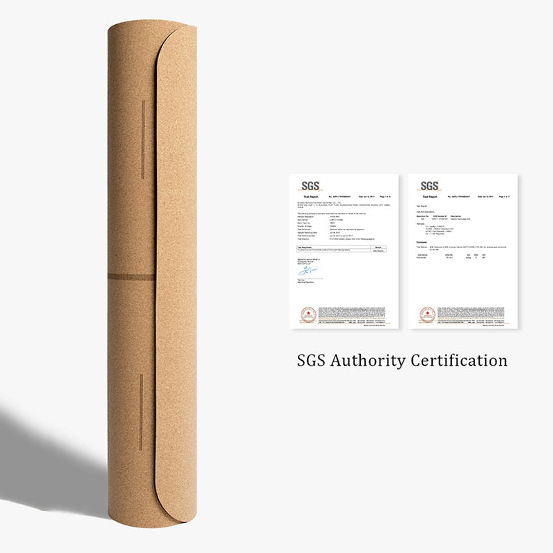 Jusenda 5mm Natural Cork TPE Yoga Mat 183*61cm Fitness Mats Gym Pilates Pad Training Exercise Sport Mat With Position Body Line